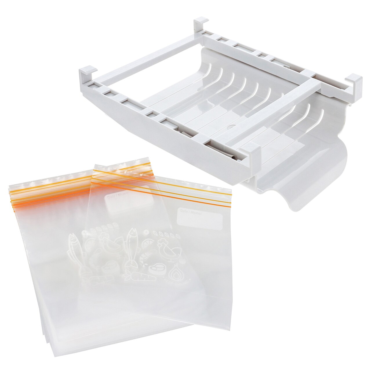 7Penn Zip Bag Hanging Rack - Refrigerator Rack Side Hanging Rack with 40 Bags